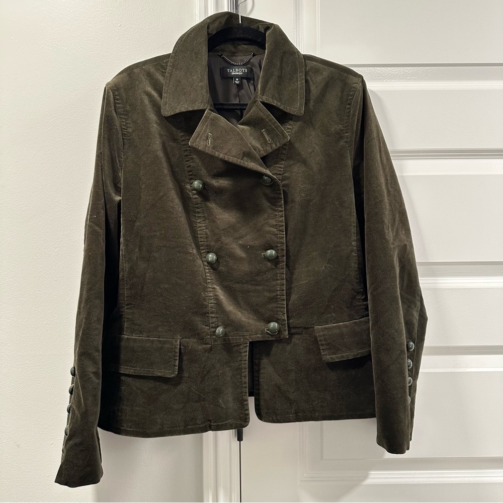 Talbots Women's Dark Olive Pea Coat